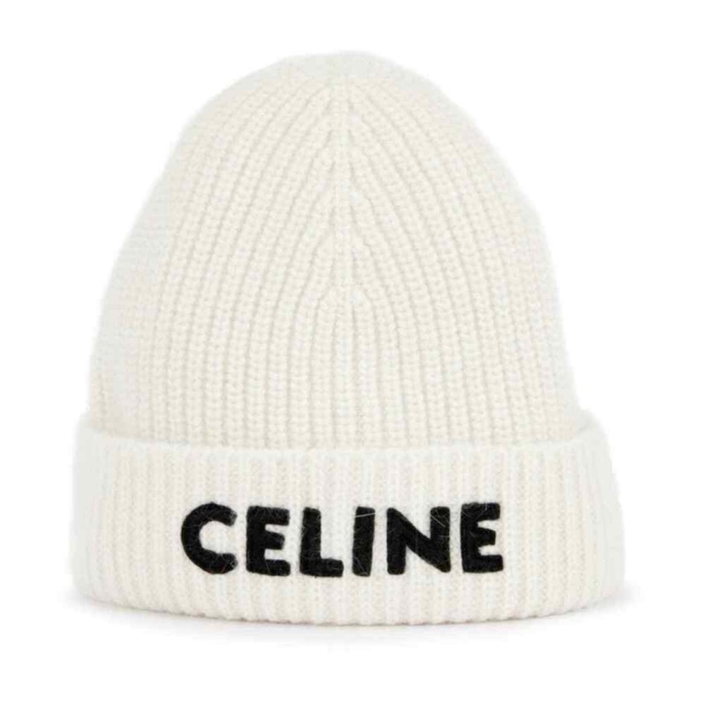 Celine Knit Beanie Hat with CC Logo